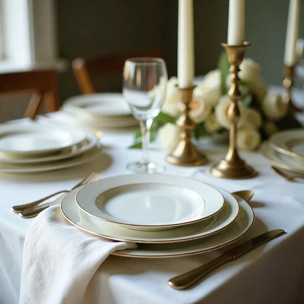 Elegante Tischdekoration mit geschichteten Elementen